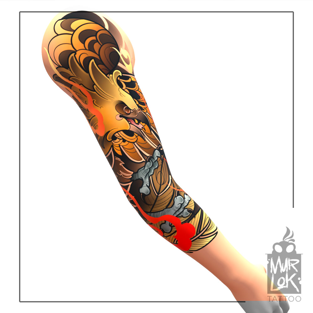 tatuaje neotradicional brazo en estudio de tatuajes Madrid