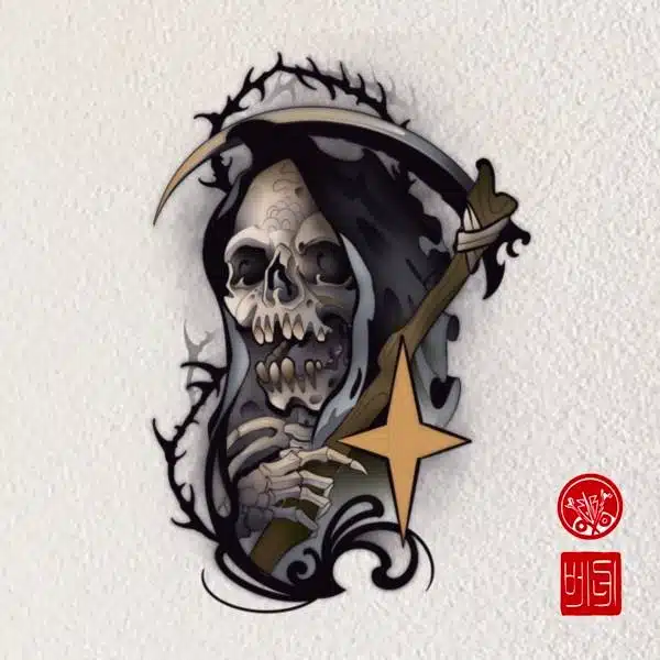 tatuaje muerte neotradicional